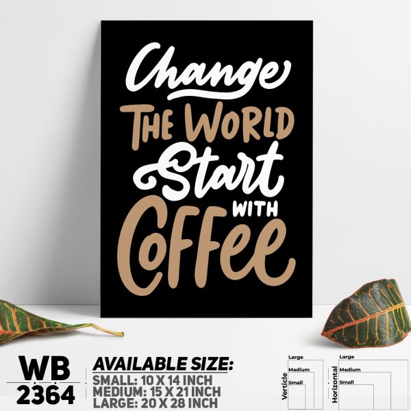 DDecorator Start With Cofee - Motivational Wall Canvas Wall Poster Wall Board - 3 Size Available - WB2364 - DDecorator