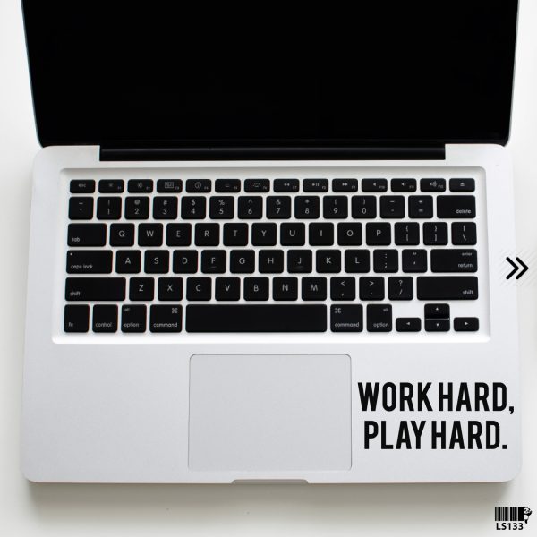 DDecorator Work Hard & Play Hard Laptop Sticker Vinyl Decal Removable Laptop Stickers For Any Kind of Laptop - LS133 - DDecorator