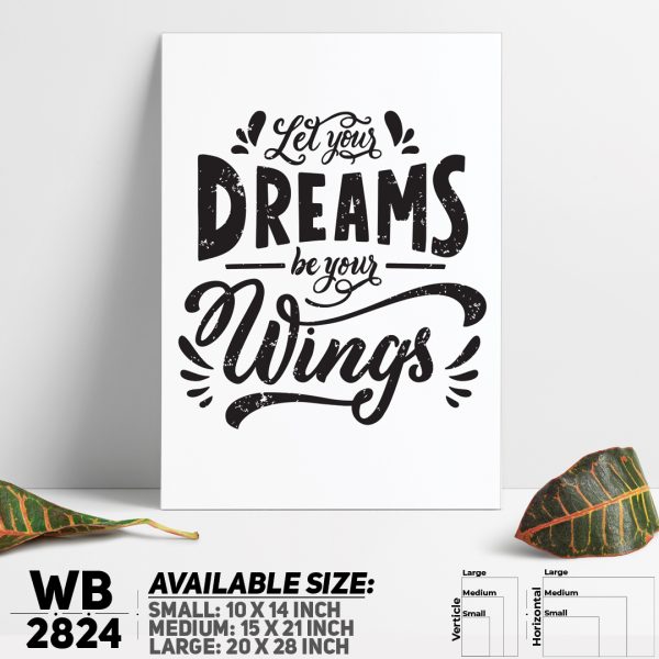 DDecorator Dream by Your Wings - Motivational Wall Canvas Wall Poster Wall Board - 3 Size Available - WB2824 - DDecorator