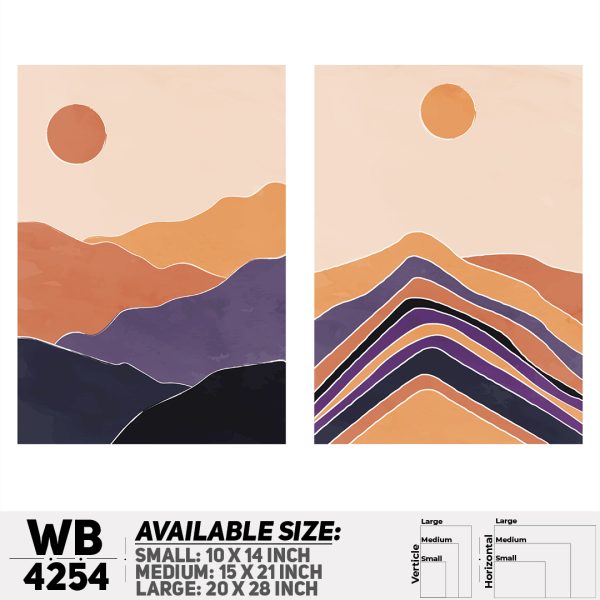 DDecorator Landscape & Horizon Design (Set of 2) Wall Canvas Wall Poster Wall Board - 3 Size Available - WB4254 - DDecorator
