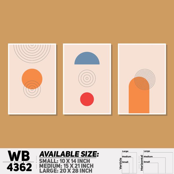 DDecorator Abstract Art (Set of 3) Wall Canvas Wall Poster Wall Board - 3 Size Available - WB4362 - DDecorator