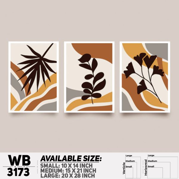 DDecorator Modern Leaf ArtWork (Set of 3) Wall Canvas Wall Poster Wall Board - 3 Size Available - WB3173 - DDecorator