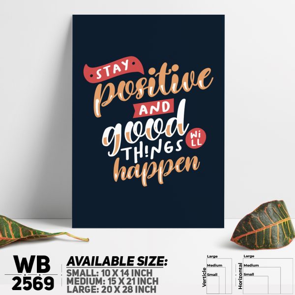 DDecorator Stay Positive - Motivational Wall Canvas Wall Poster Wall Board - 3 Size Available - WB2569 - DDecorator