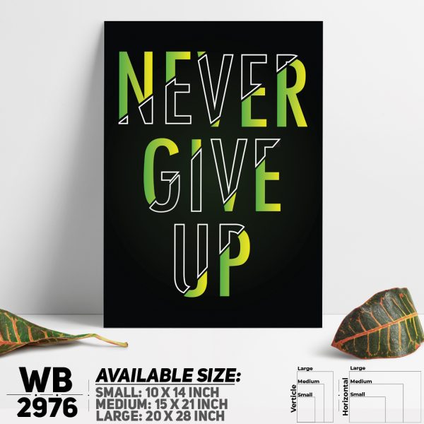 DDecorator Never Give Up - Motivational Wall Canvas Wall Poster Wall Board - 3 Size Available - WB2976 - DDecorator