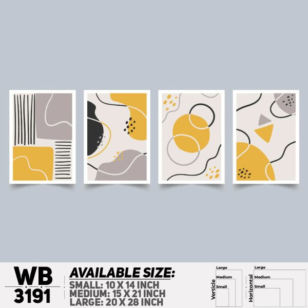 DDecorator Modern Abstract ArtWork (Set of 4) Wall Canvas Wall Poster Wall Board - 3 Size Available - WB3191 - DDecorator