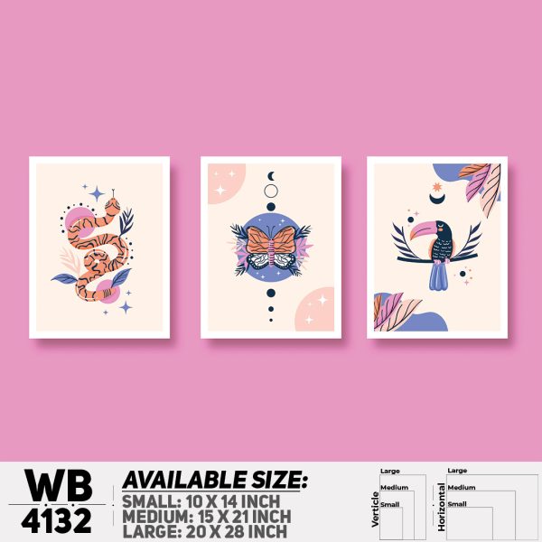 DDecorator Abstract Art (Set of 3) Wall Canvas Wall Poster Wall Board - 3 Size Available - WB4132 - DDecorator