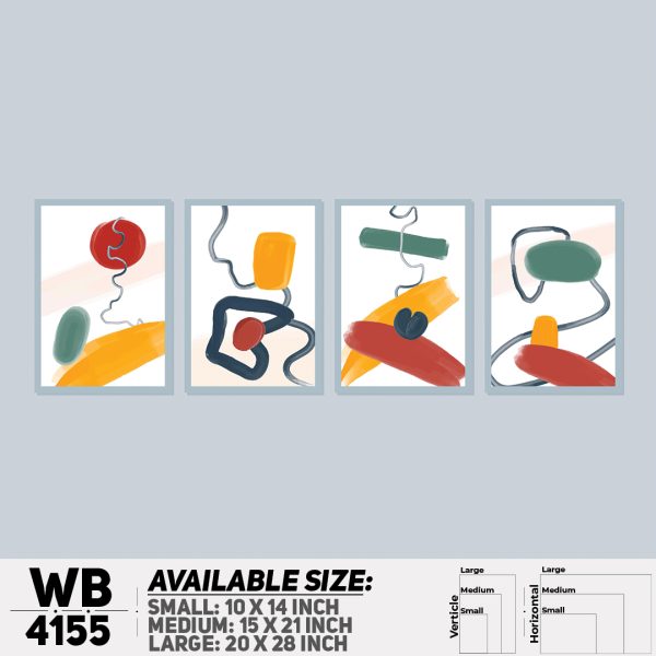 DDecorator Abstract Art (Set of 4) Wall Canvas Wall Poster Wall Board - 3 Size Available - WB4155 - DDecorator