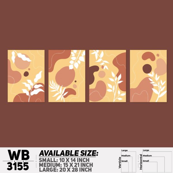 DDecorator Modern Leaf ArtWork (Set of 4) Wall Canvas Wall Poster Wall Board - 3 Size Available - WB3155 - DDecorator