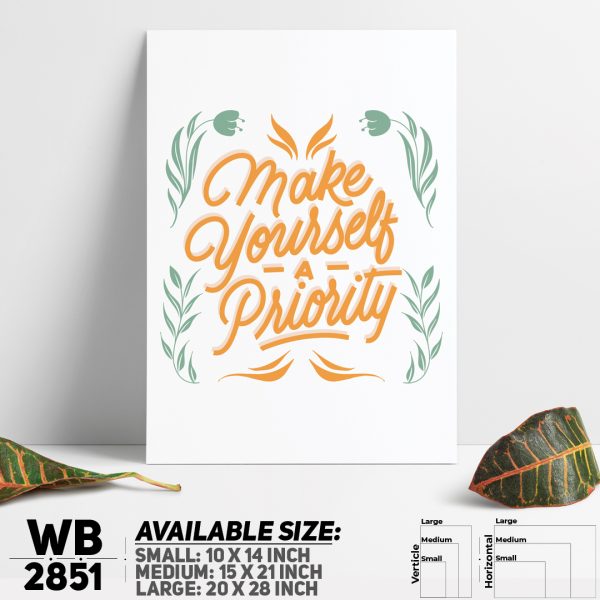 DDecorator Make Yourself Priority - Motivational Wall Canvas Wall Poster Wall Board - 3 Size Available - WB2851 - DDecorator
