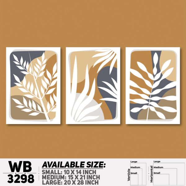 DDecorator Modern Leaf ArtWork (Set of 3) Wall Canvas Wall Poster Wall Board - 3 Size Available - WB3298 - DDecorator