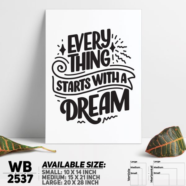 DDecorator Dream Big - Motivational Wall Canvas Wall Poster Wall Board - 3 Size Available - WB2537 - DDecorator