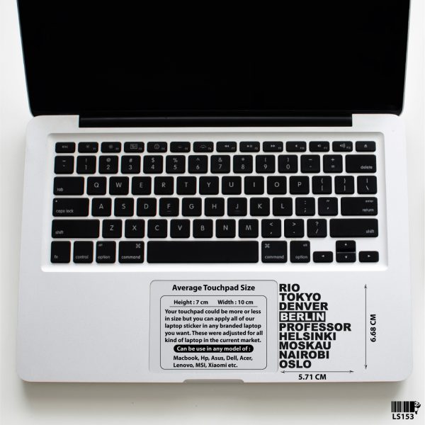 DDecorator BERLIN - Money Heist (LA CASA DE PAPEL) TV Series Laptop Sticker Vinyl Decal Removable Laptop Stickers For Any Kind of Laptop - LS153 - DDecorator