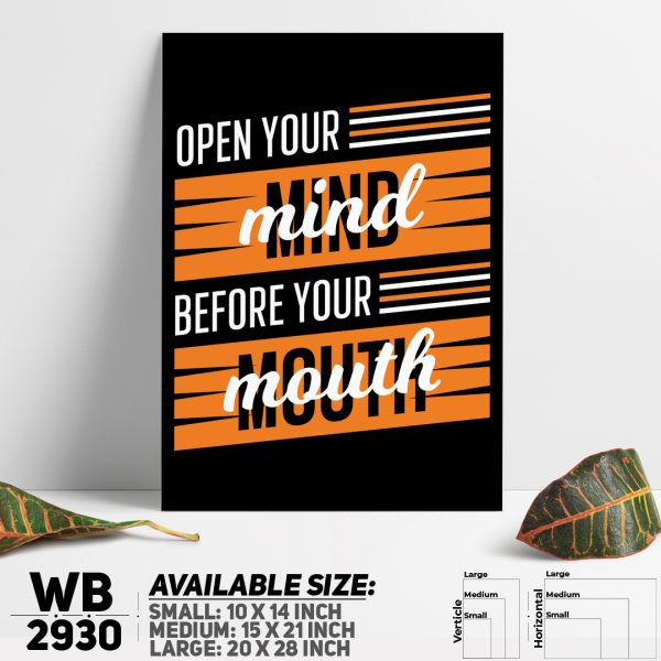 DDecorator Open Your Mind - Motivational Wall Canvas Wall Poster Wall Board - 3 Size Available - WB2930 - DDecorator