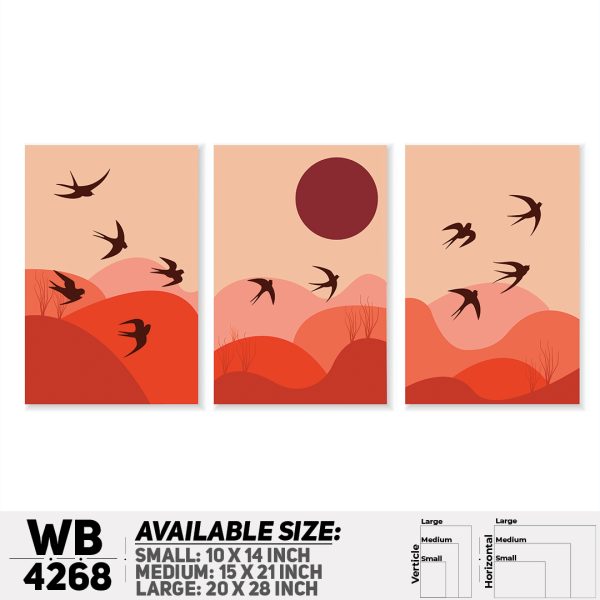 DDecorator Landscape & Horizon Design (Set of 3) Wall Canvas Wall Poster Wall Board - 3 Size Available - WB4268 - DDecorator