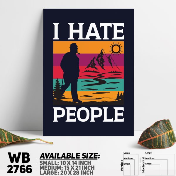 DDecorator I Hate People - Motivational Wall Canvas Wall Poster Wall Board - 3 Size Available - WB2766 - DDecorator