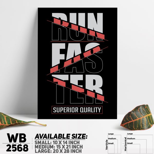 DDecorator Run Faster - Motivational Wall Canvas Wall Poster Wall Board - 3 Size Available - WB2568 - DDecorator