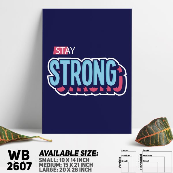 DDecorator Stay Strong - Motivational Wall Canvas Wall Poster Wall Board - 3 Size Available - WB2607 - DDecorator