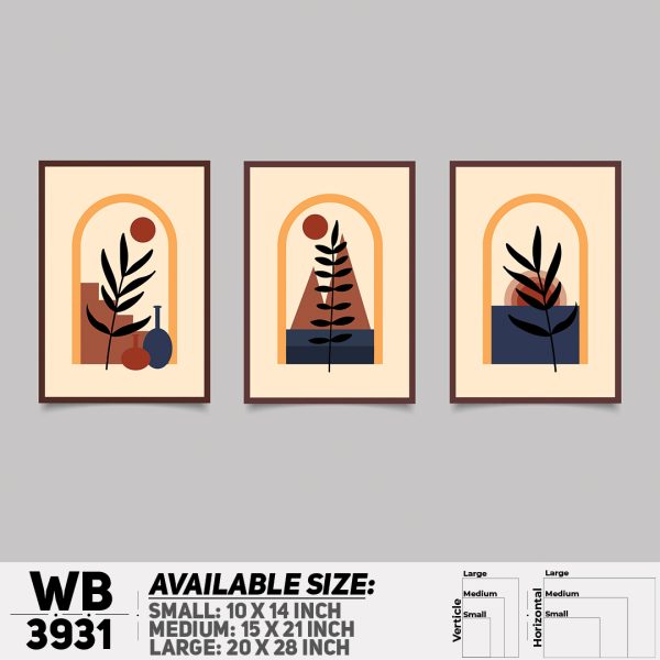 DDecorator Flower And Leaf ArtWork (Set of 3) Wall Canvas Wall Poster Wall Board - 3 Size Available - WB3931 - DDecorator