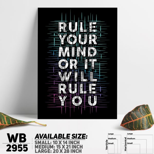DDecorator Rule Your Mind - Motivational Wall Canvas Wall Poster Wall Board - 3 Size Available - WB2955 - DDecorator
