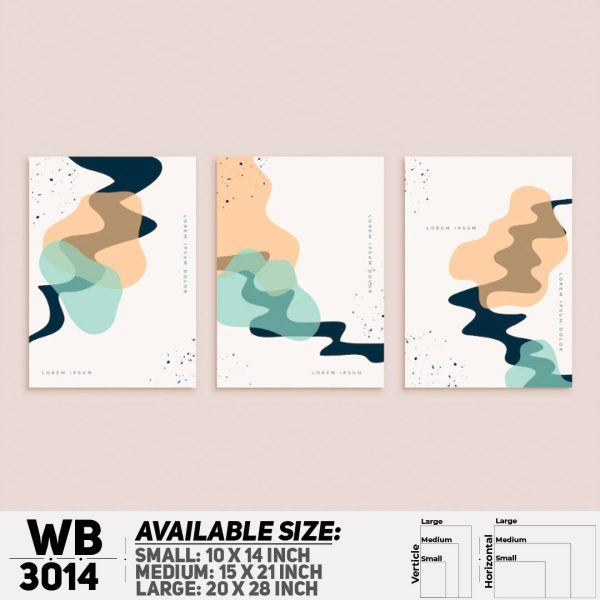 DDecorator Modern Abstract ArtWork (Set of 3) Wall Canvas Wall Poster Wall Board - 3 Size Available - WB3014 - DDecorator