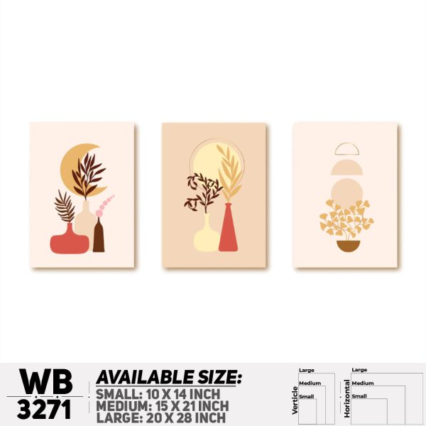 DDecorator Modern Leaf ArtWork (Set of 3) Wall Canvas Wall Poster Wall Board - 3 Size Available - WB3271 - DDecorator