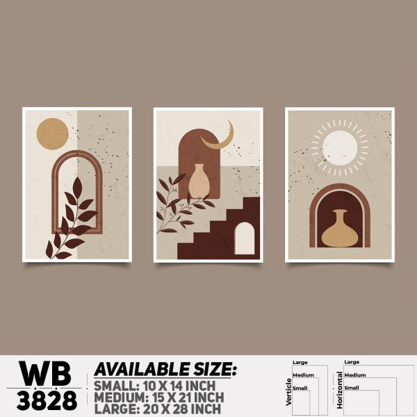 DDecorator Abstract ArtWork (Set of 3) Wall Canvas Wall Poster Wall Board - 3 Size Available - WB3828 - DDecorator