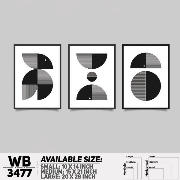 DDecorator Abstract ArtWork (Set of 3) Wall Canvas Wall Poster Wall Board - 3 Size Available - WB3477 - DDecorator