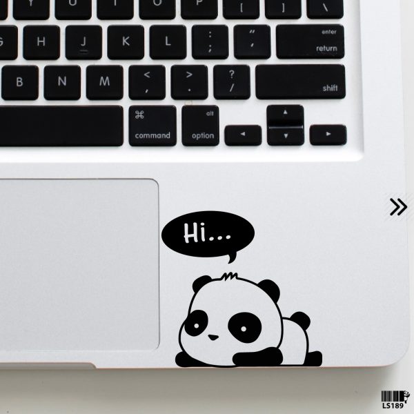 DDecorator Baby Panda Saying Hi Laptop Sticker Vinyl Decal Removable Laptop Stickers For Any Kind of Laptop - LS189 - DDecorator