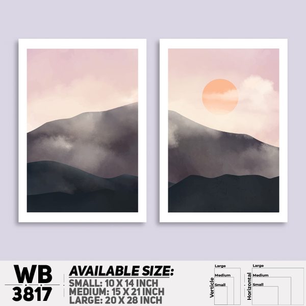 DDecorator Landscape Horizon Art (Set of 2) Wall Canvas Wall Poster Wall Board - 3 Size Available - WB3817 - DDecorator