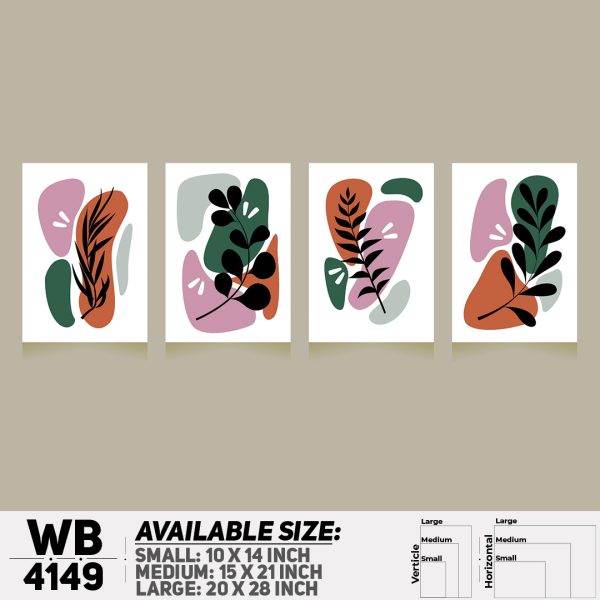 DDecorator Flower & Leaf Abstract Art (Set of 3) Wall Canvas Wall Poster Wall Board - 3 Size Available - WB4149 - DDecorator