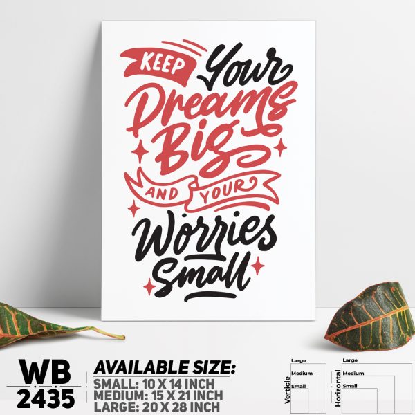 DDecorator Keep Dreaming Big Wall Canvas Wall Poster Wall Board - 3 Size Available - WB2435 - DDecorator