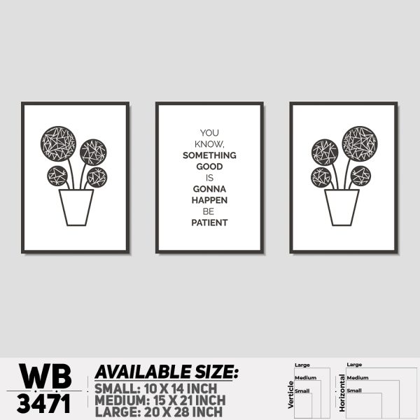 DDecorator Motivational & Line Art (Set of 3) Wall Canvas Wall Poster Wall Board - 3 Size Available - WB3471 - DDecorator