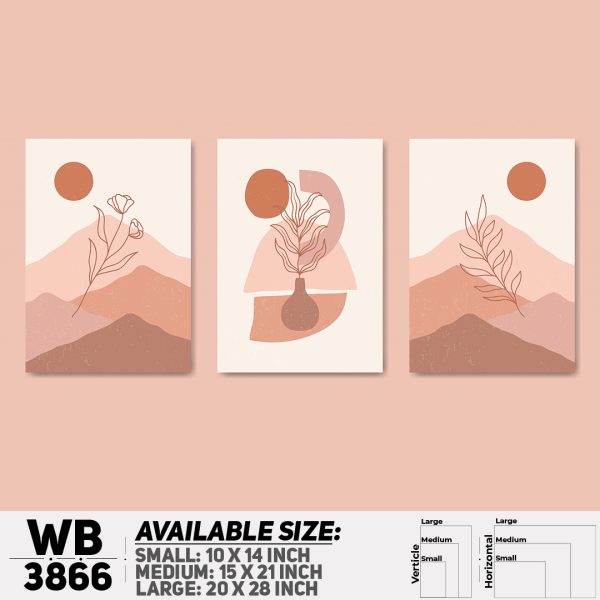 DDecorator Landscape Horizon Art (Set of 3) Wall Canvas Wall Poster Wall Board - 3 Size Available - WB3866 - DDecorator