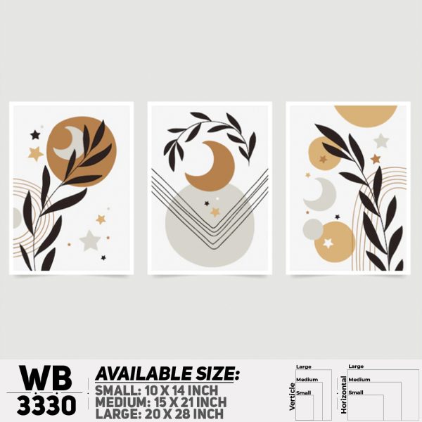 DDecorator Modern Leaf ArtWork (Set of 3) Wall Canvas Wall Poster Wall Board - 3 Size Available - WB3330 - DDecorator