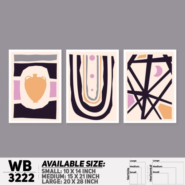DDecorator Modern Abstract ArtWork (Set of 3) Wall Canvas Wall Poster Wall Board - 3 Size Available - WB3222 - DDecorator