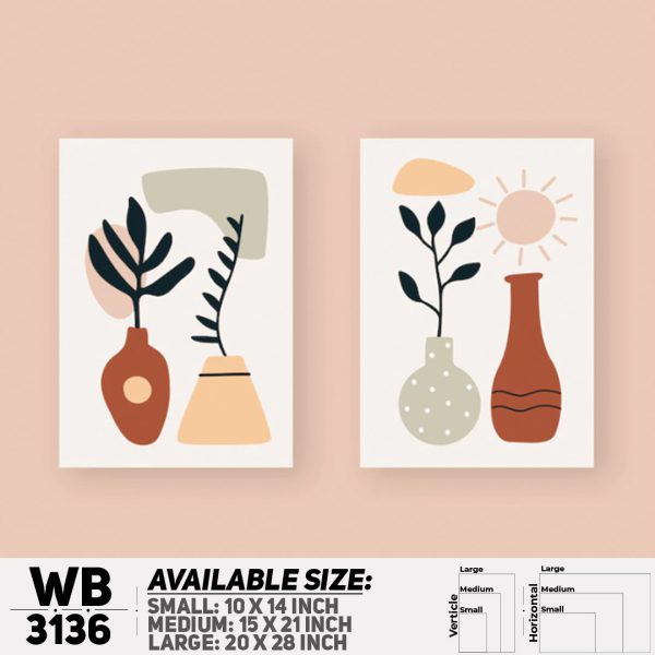 DDecorator Modern Flower ArtWork (Set of 2) Wall Canvas Wall Poster Wall Board - 3 Size Available - WB3136 - DDecorator