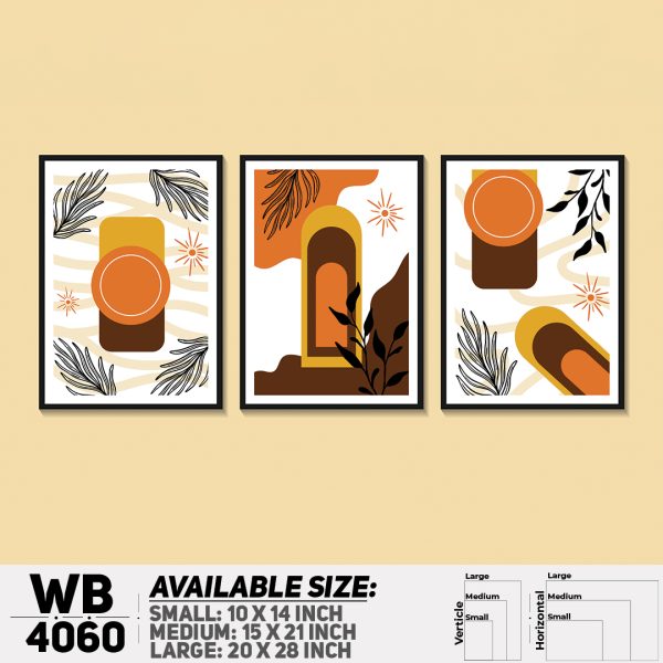 DDecorator Abstract Art (Set of 3) Wall Canvas Wall Poster Wall Board - 3 Size Available - WB4060 - DDecorator