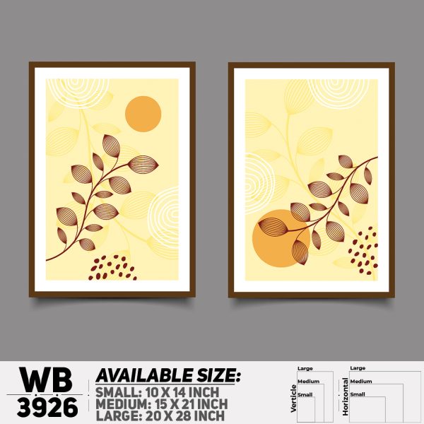 DDecorator Flower And Leaf ArtWork (Set of 2) Wall Canvas Wall Poster Wall Board - 3 Size Available - WB3926 - DDecorator