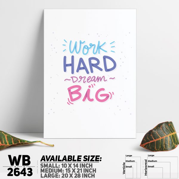 DDecorator Word Hard Dream Big Wall Canvas Wall Poster Wall Board - 3 Size Available - WB2643 - DDecorator