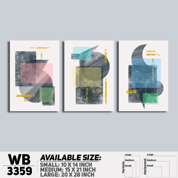 DDecorator Abstract ArtWork (Set of 3) Wall Canvas Wall Poster Wall Board - 3 Size Available - WB3359 - DDecorator