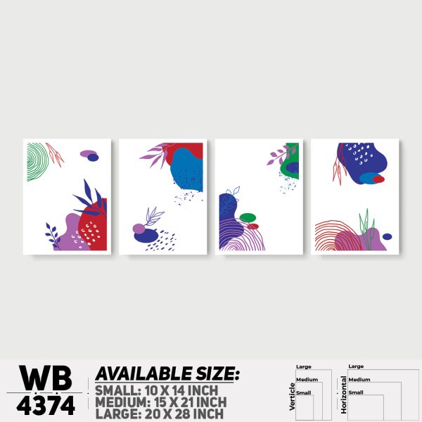 DDecorator Abstract Art (Set of 4) Wall Canvas Wall Poster Wall Board - 3 Size Available - WB4374 - DDecorator