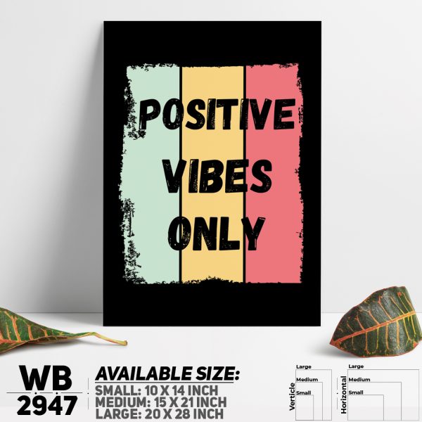 DDecorator Positive Vibes Only - Motivational Wall Canvas Wall Poster Wall Board - 3 Size Available - WB2947 - DDecorator