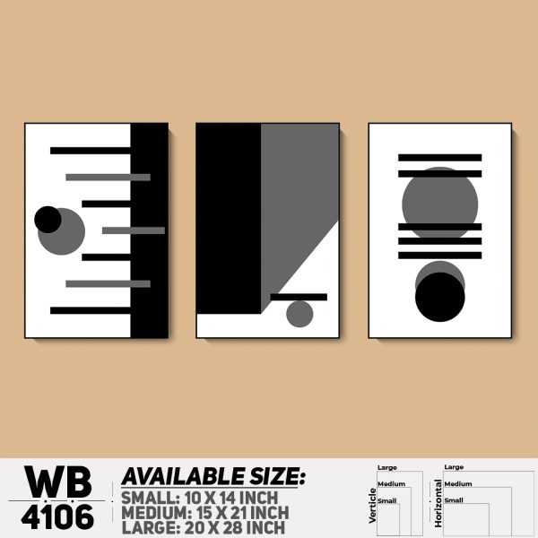 DDecorator Abstract Art (Set of 3) Wall Canvas Wall Poster Wall Board - 3 Size Available - WB4106 - DDecorator