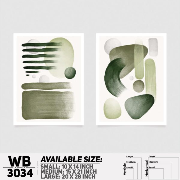 DDecorator Modern Abstract ArtWork (Set of 2) Wall Canvas Wall Poster Wall Board - 3 Size Available - WB3034 - DDecorator