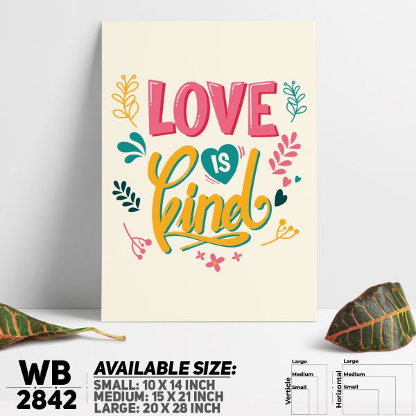 DDecorator Love Is Kind - Motivational Wall Canvas Wall Poster Wall Board - 3 Size Available - WB2842 - DDecorator