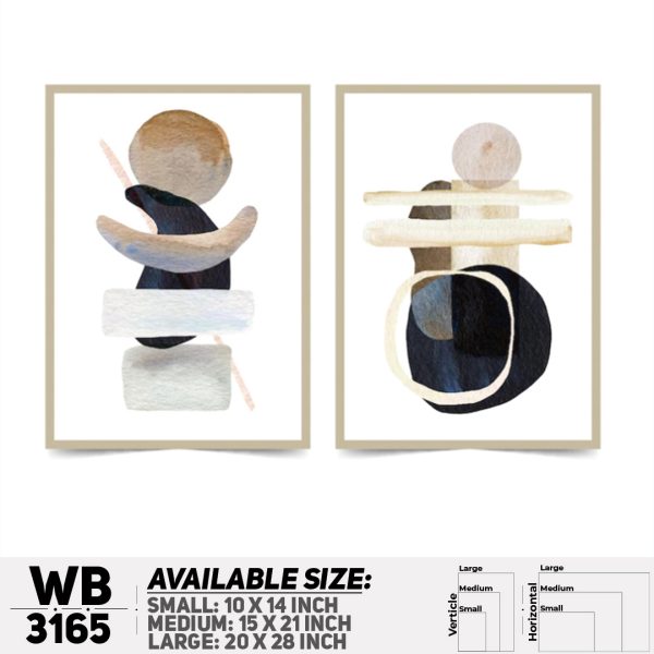 DDecorator Modern Abstract ArtWork (Set of 2) Wall Canvas Wall Poster Wall Board - 3 Size Available - WB3165 - DDecorator
