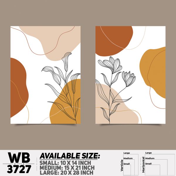 DDecorator Flower And Leaf ArtWork (Set of 2) Wall Canvas Wall Poster Wall Board - 3 Size Available - WB3727 - DDecorator