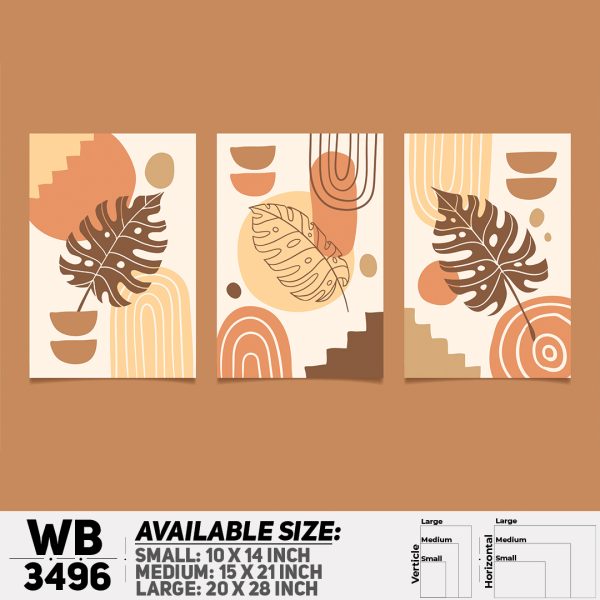 DDecorator Flower And Leaf ArtWork (Set of 3) Wall Canvas Wall Poster Wall Board - 3 Size Available - WB3496 - DDecorator