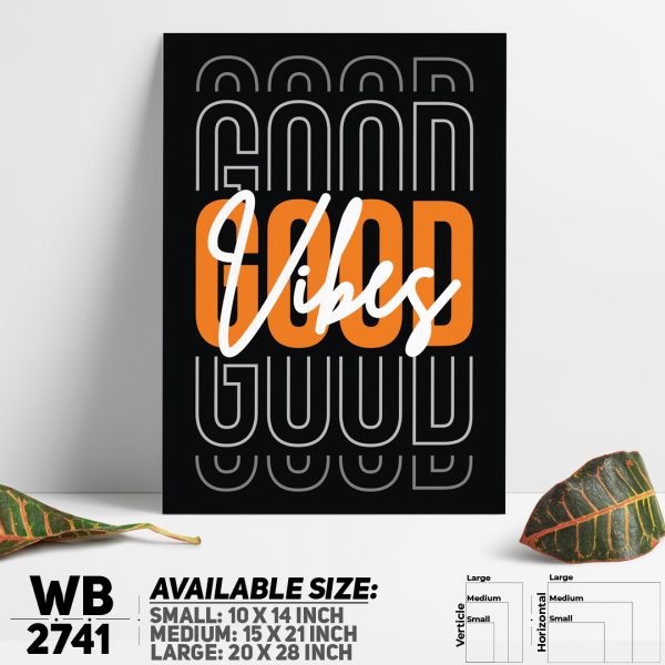 DDecorator Good Vibes - Motivational Wall Canvas Wall Poster Wall Board - 3 Size Available - WB2741 - DDecorator