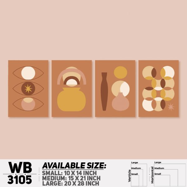 DDecorator Modern Abstract ArtWork (Set of 4) Wall Canvas Wall Poster Wall Board - 3 Size Available - WB3105 - DDecorator